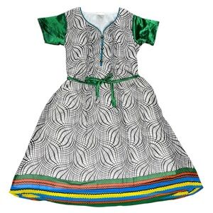 Vanuatu Independence Island Dress Girls L/XL 10-12Y Green Rainbow Belted BY CUTE